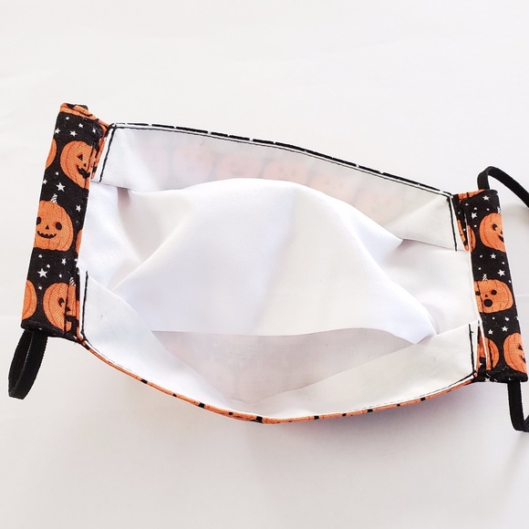 NEW! Halloween Orange Pumpkins Ghosts Witches Fall Autumn Face Mask - Picture 12 of 13
